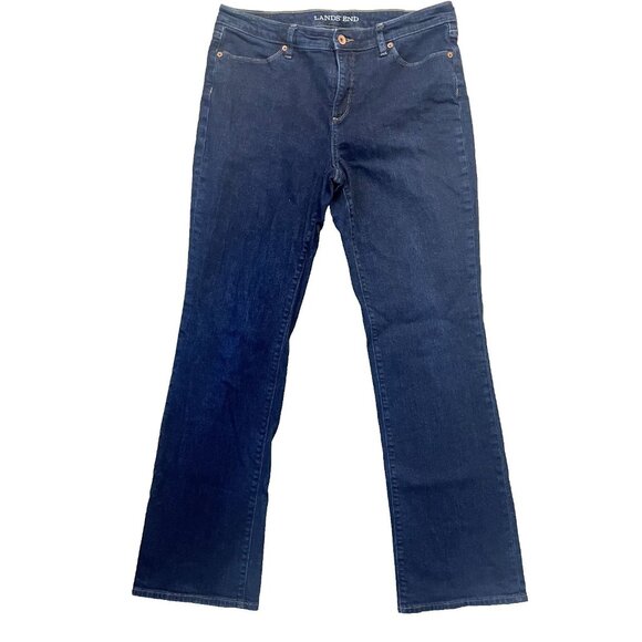 Lands End Jeans Womens 12 Bootcut Blue Denim Classic Waist‎ Original Fit - Picture 1 of 10
